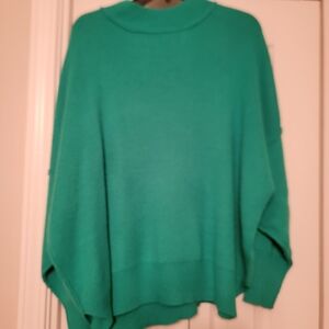 She + Sky Teal Poncho Sweater